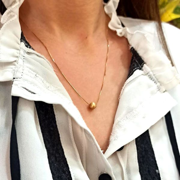 Gargantilha em Ouro 18k com Bolinha Fosca