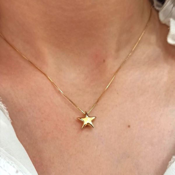 Gargantilha em Ouro 18k Estrela Polida 