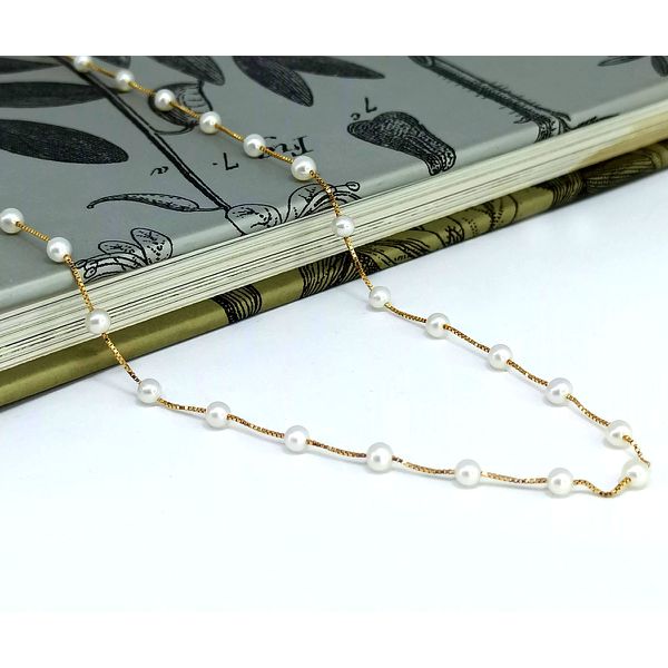 Gargantilha em Ouro 18k Pérolas 45cm