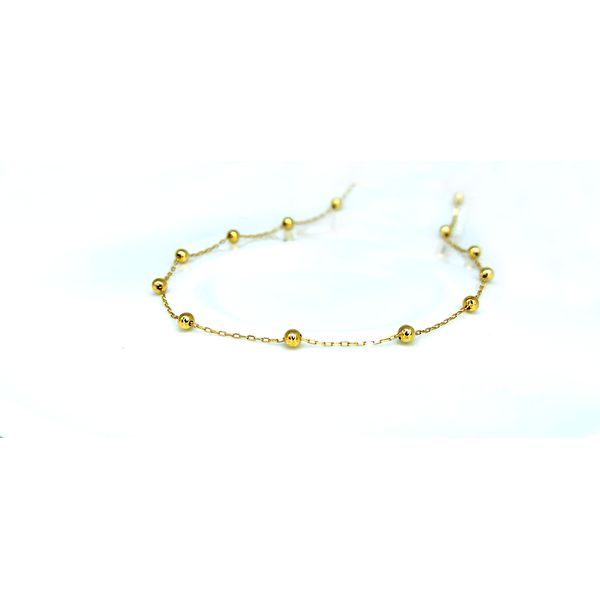 Gargantilha em Ouro 18k Cadeado com Bolinhas