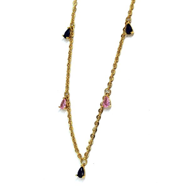 Gargantilha em Ouro 18k com Zircônias Coloridas