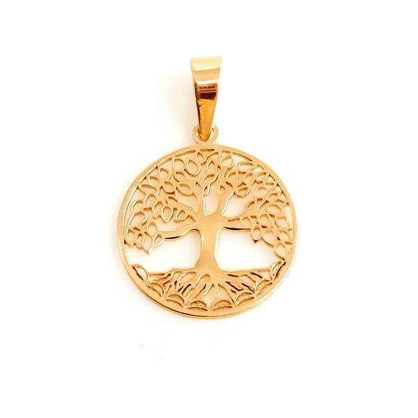 Pingente em Ouro 18k Personalizado Medalha Árvore da vida