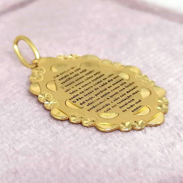 Medalha Ouro 18k Pai Nosso
