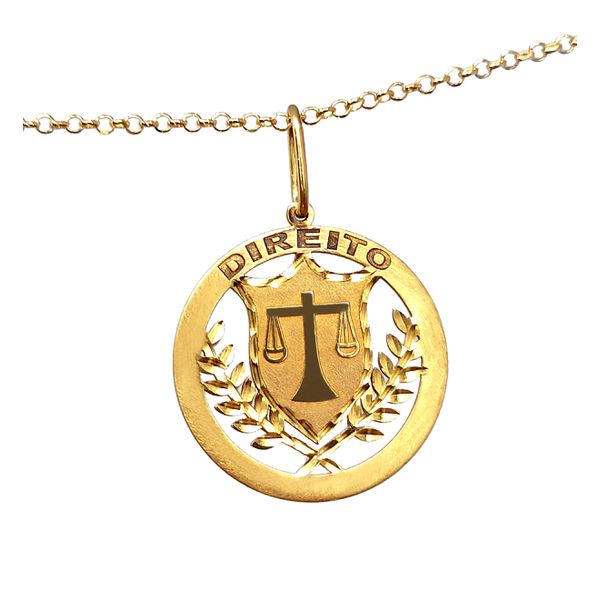 Pingente em Ouro 18k Medalha Direito