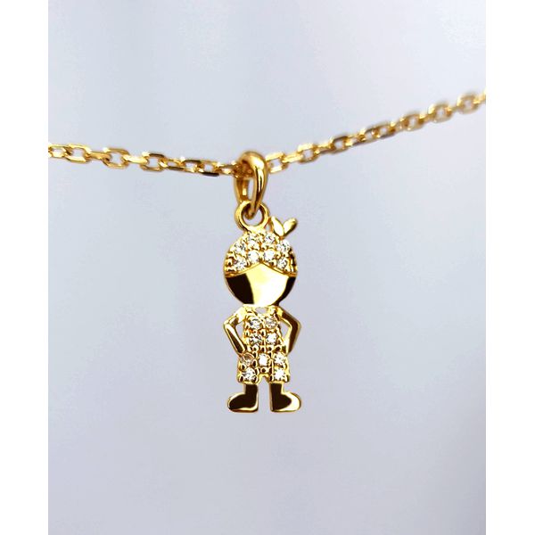 Pingente Menino em Ouro 18k com Zircônias