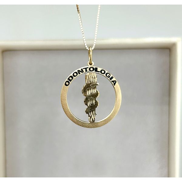 Pingente em Ouro 18k Medalha Odontologia