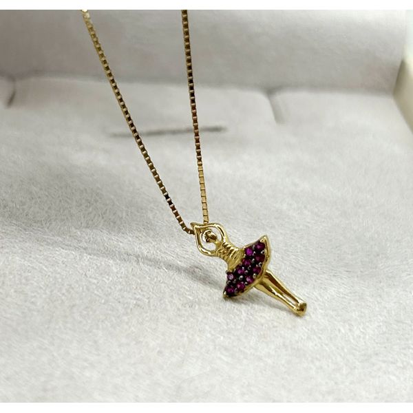 Pingente Bailarina em Ouro 18k Cravejado