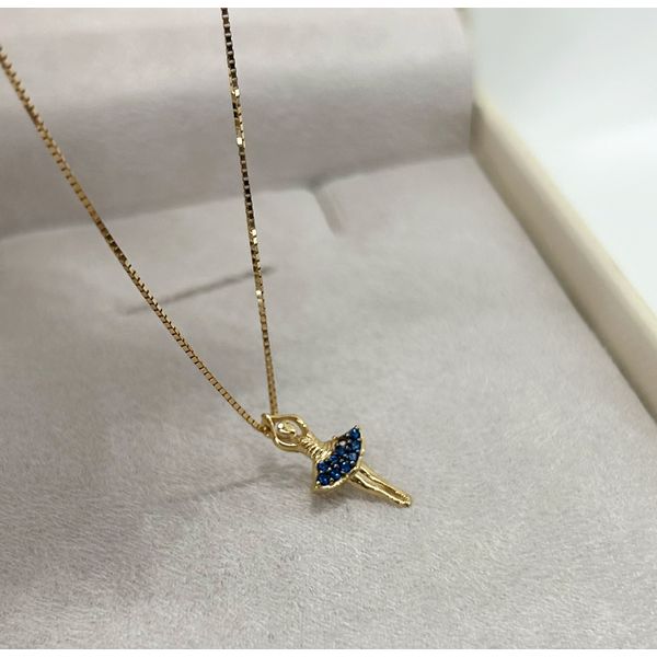 Pingente Bailarina em Ouro 18k Cravejado