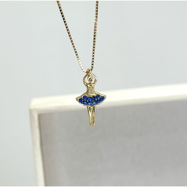 Pingente Bailarina em Ouro 18k Cravejado