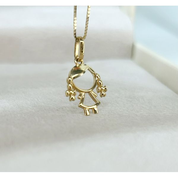 Pingente em Ouro 18k Menina com Trança