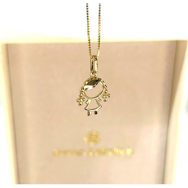 Pingente em Ouro 18k Menina com Trança