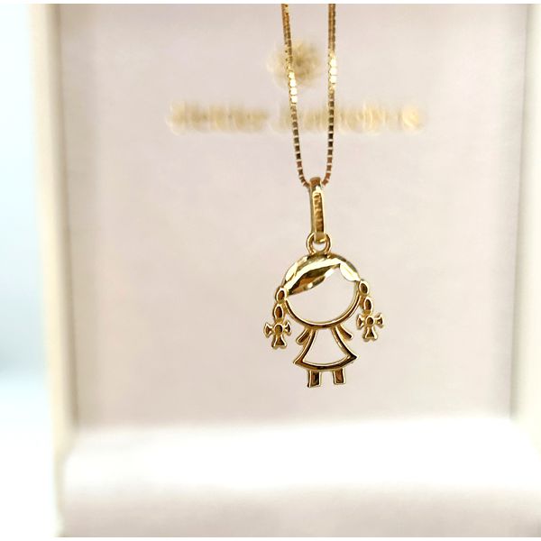 Pingente em Ouro 18k Menina com Trança