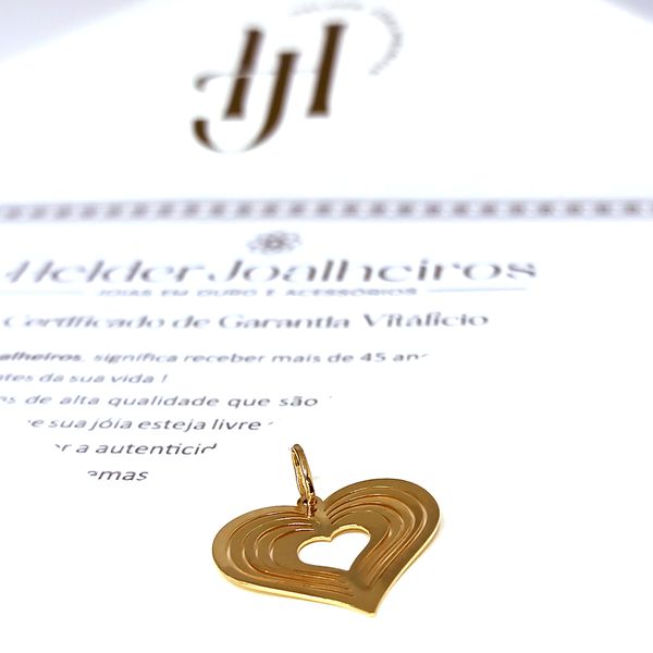 Pingente Coração 3D em Ouro 18k
