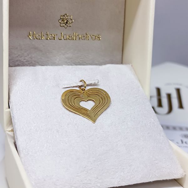Pingente Coração 3D em Ouro 18k