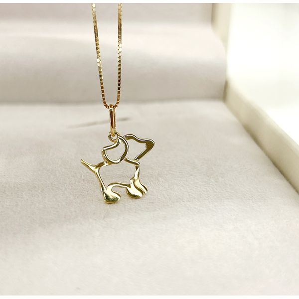 Pingente Cachorrinho Vazado em Ouro 18k