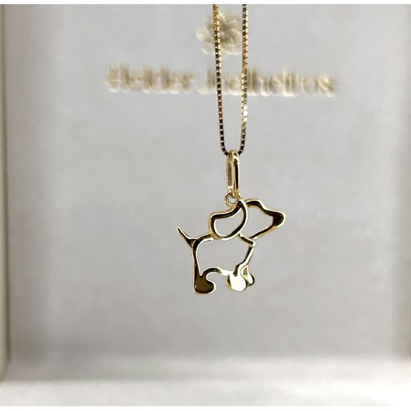 Pingente Cachorrinho Vazado em Ouro 18k
