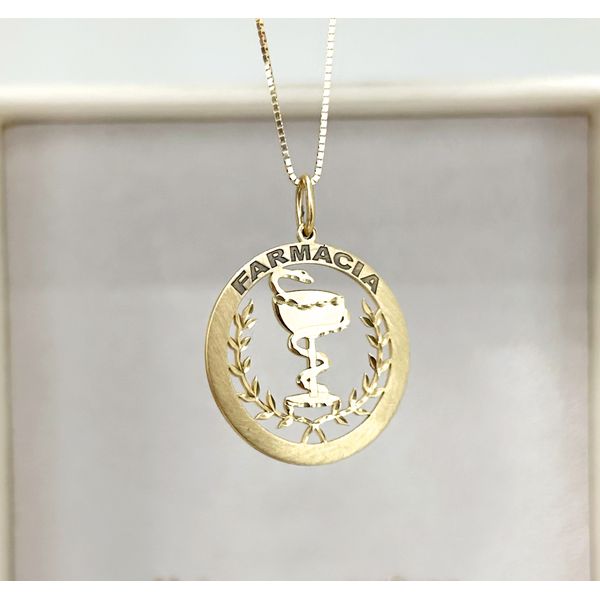 Pingente em Ouro 18k curso de Farmácia