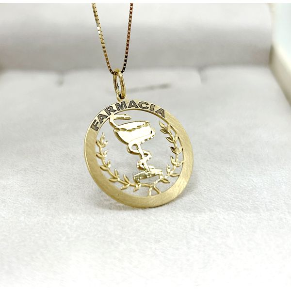Pingente em Ouro 18k curso de Farmácia