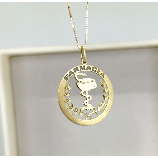 Pingente em Ouro 18k curso de Farmácia