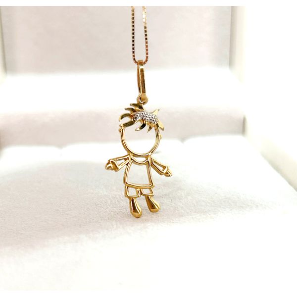 Pingente em Ouro 18k Amarelo e Branco Vazado