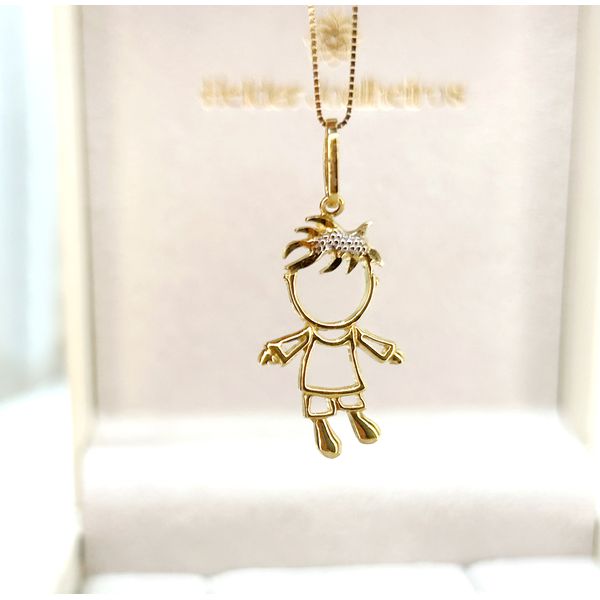 Pingente em Ouro 18k Amarelo e Branco Vazado