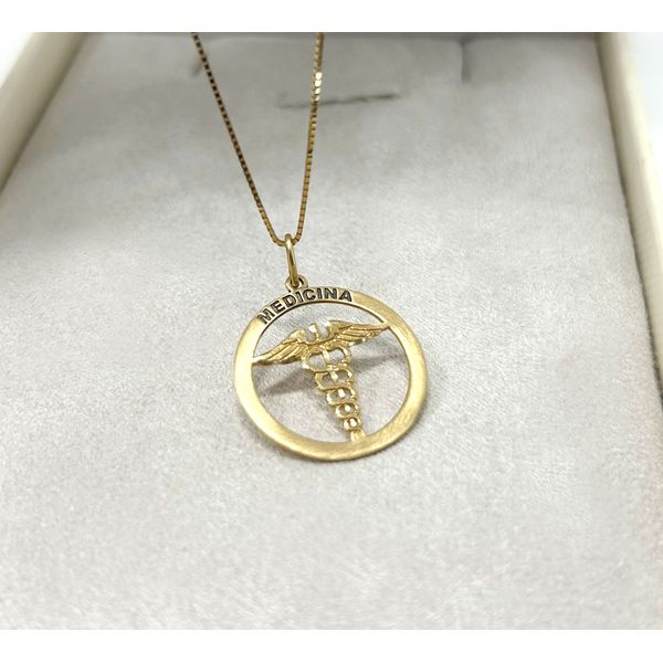 Pingente em Ouro 18k Medalha Medicina