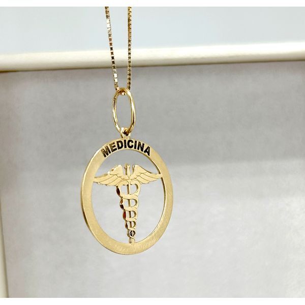 Pingente em Ouro 18k Medalha Medicina