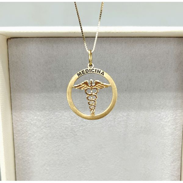 Pingente em Ouro 18k Medalha Medicina