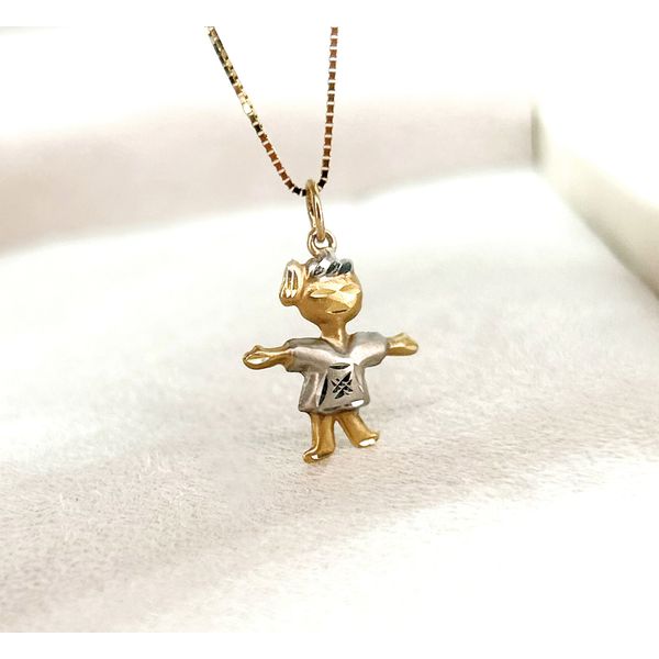 Pingente em Ouro Amarelo e Branco 18k Menina 