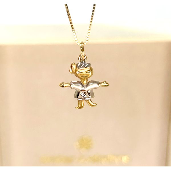 Pingente em Ouro Amarelo e Branco 18k Menina 