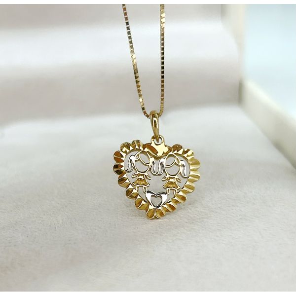 Pingente em Ouro 18k Meninas Personalizadas no Coração