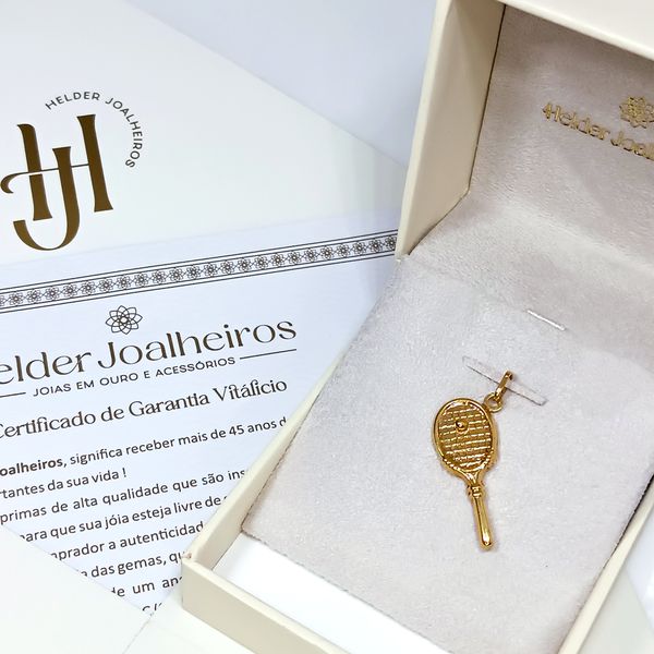 Pingente Raquete em Ouro 18k