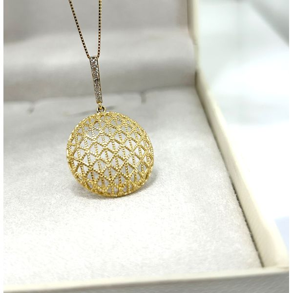 Pingente Redondo em Ouro 18k com Brilhantes