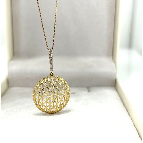 Pingente Redondo em Ouro 18k com Brilhantes