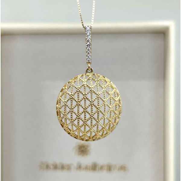 Pingente Redondo em Ouro 18k com Brilhantes