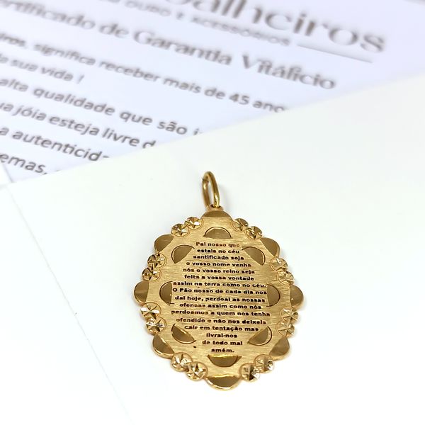 Medalha Ouro 18k Pai Nosso