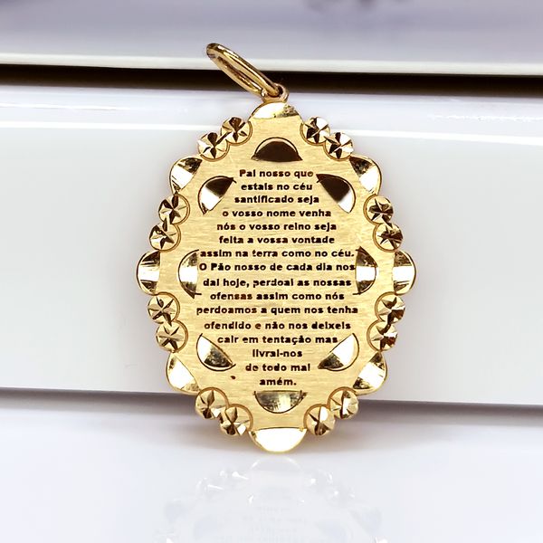 Medalha Ouro 18k Pai Nosso
