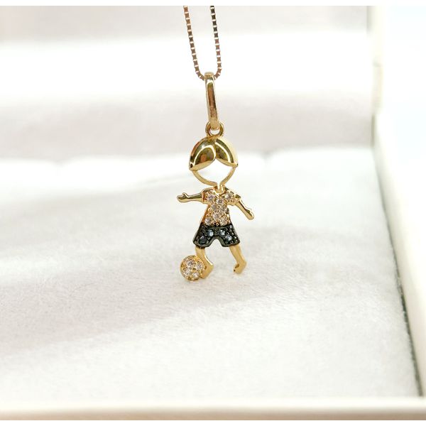 Pingente Menino em Ouro 18k Cravejado 