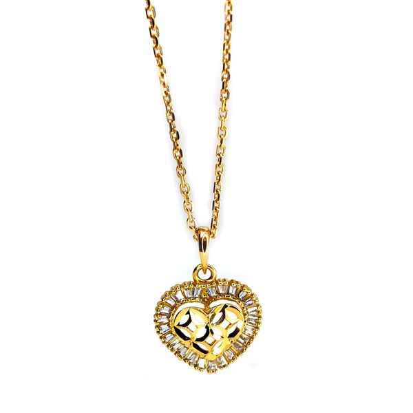 Pingente em Ouro 18k Coração Cravejado 