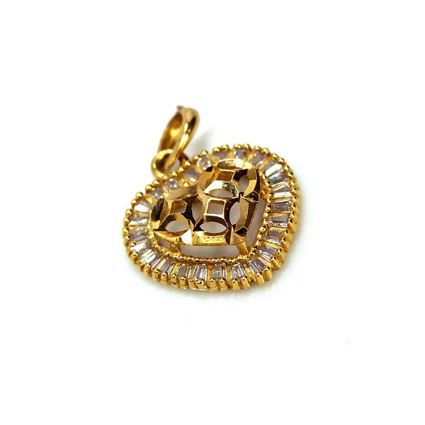 Pingente em Ouro 18k Coração Cravejado 