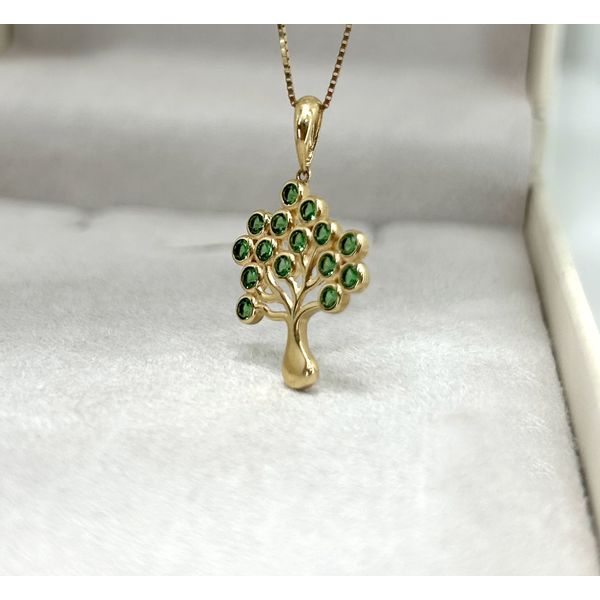 Pingente em Ouro 18k Árvore da vida com Esmeraldas