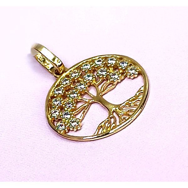 Pingente em Ouro 18k Árvore da vida cravejado 