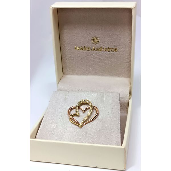 Pingente de Coração Personalizado em Ouro Amarelo e Rosê com Diamantes