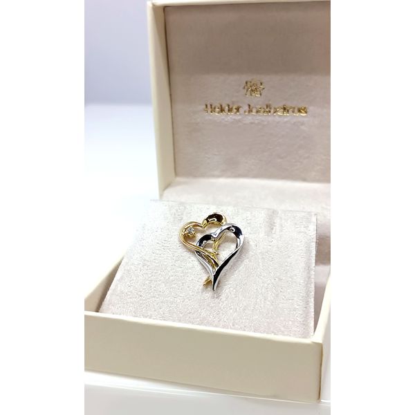 Pingente em Ouro 18k Personalizado Duplo coração 
