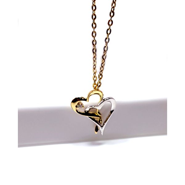Pingente em Ouro 18k Personalizado Duplo coração 
