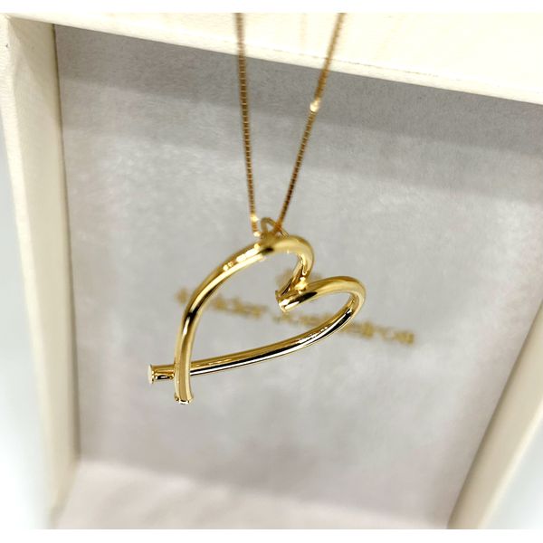 Pingente em Ouro 18k Coração Cruzado Grande