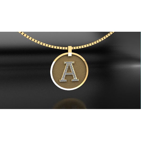 Pingente em Ouro 18k Personalizado placa com Inicial