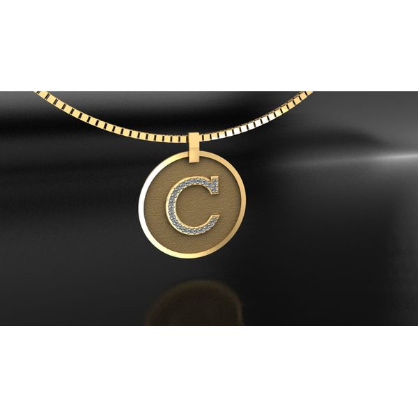 Pingente em Ouro 18k Personalizado placa com Inicial