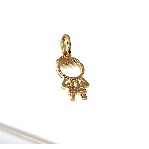Pingente em Ouro Amarelo 18k Menino Short e Franja