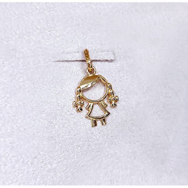 Pingente em Ouro 18k Menina com Trança